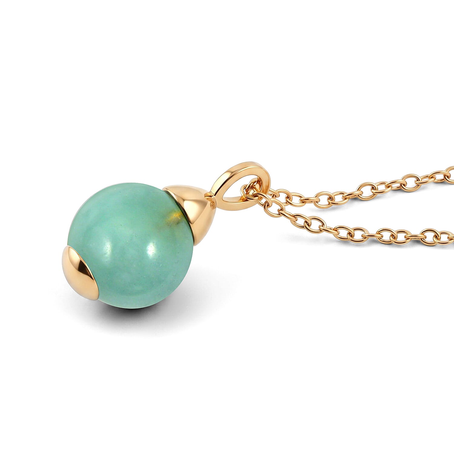 2 Piece Set - Mangoro Aquamarine 16.10 ctw Necklace 18-20 Inches and Earrings in ION Plated YG Stainless Steel