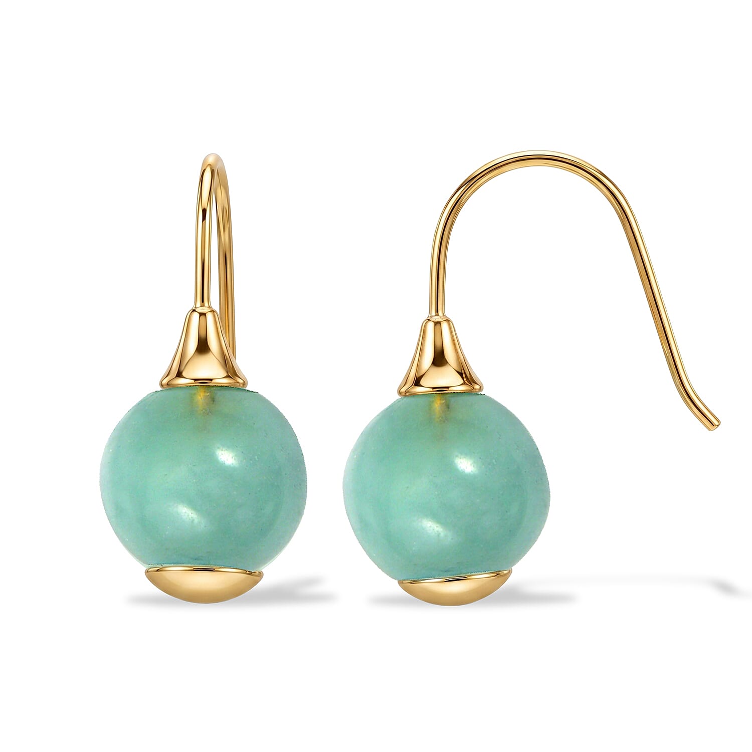 2 Piece Set - Mangoro Aquamarine 16.10 ctw Necklace 18-20 Inches and Earrings in ION Plated YG Stainless Steel