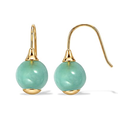 2 Piece Set - Mangoro Aquamarine 16.10 ctw Necklace 18-20 Inches and Earrings in ION Plated YG Stainless Steel