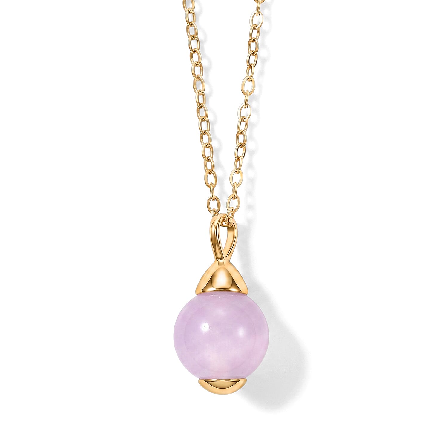 2 Piece Set -Martha Rocha Kunzite 16.10 ctw Necklace 18-20 Inches and Earrings in ION Plated YG Stainless Steel