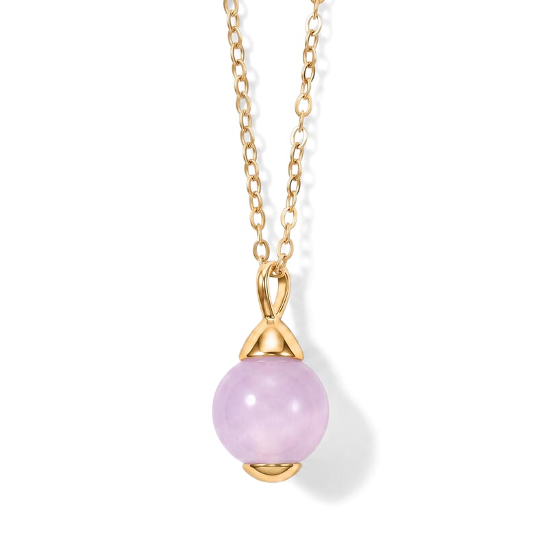 2 Piece Set -Martha Rocha Kunzite 16.10 ctw Necklace 18-20 Inches and Earrings in ION Plated YG Stainless Steel