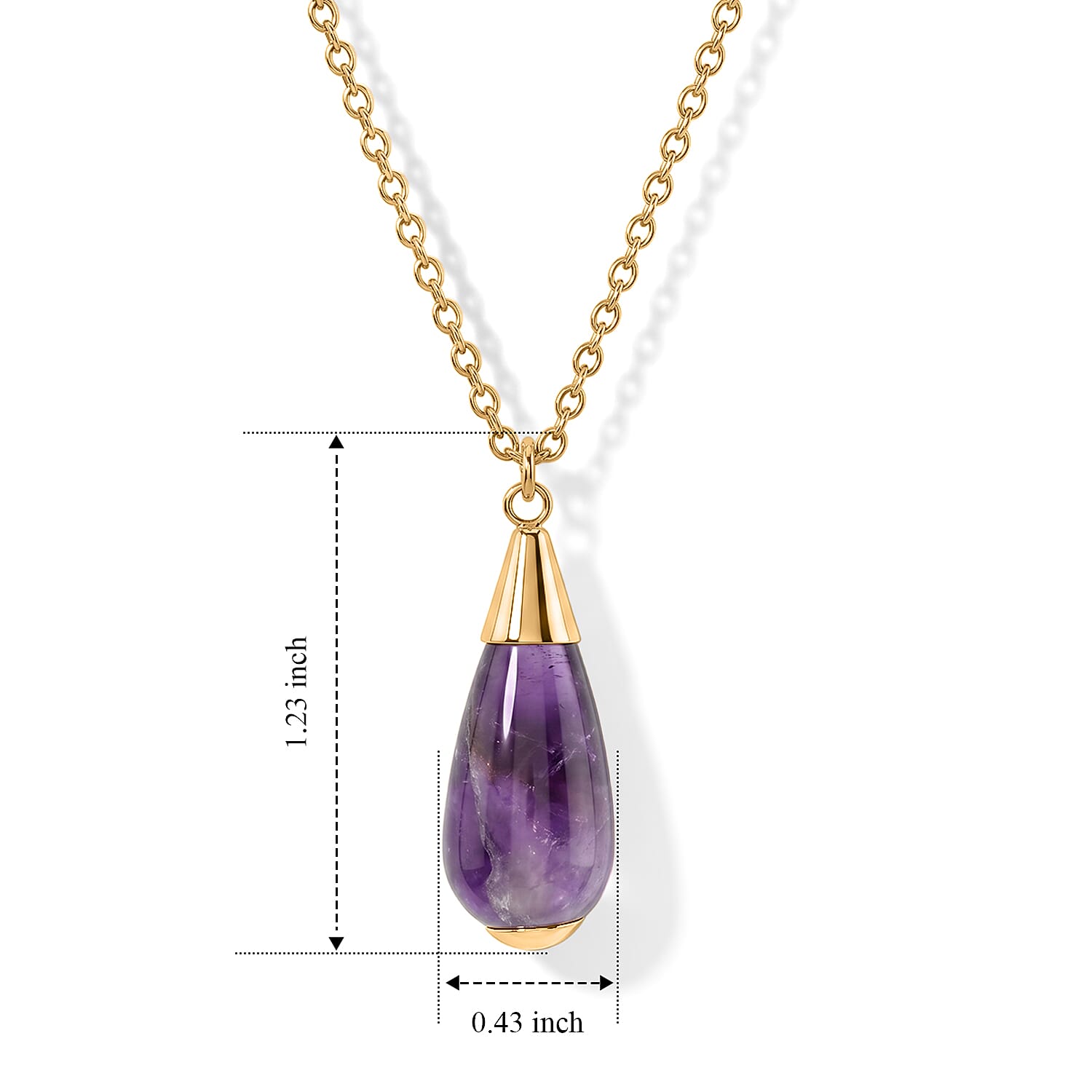 2 Piece Set - African Amethyst 21.40 ctw Necklace 18-20 Inches and Earrings in ION Plated YG Stainless Steel