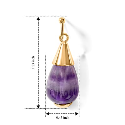 2 Piece Set - African Amethyst 21.40 ctw Necklace 18-20 Inches and Earrings in ION Plated YG Stainless Steel