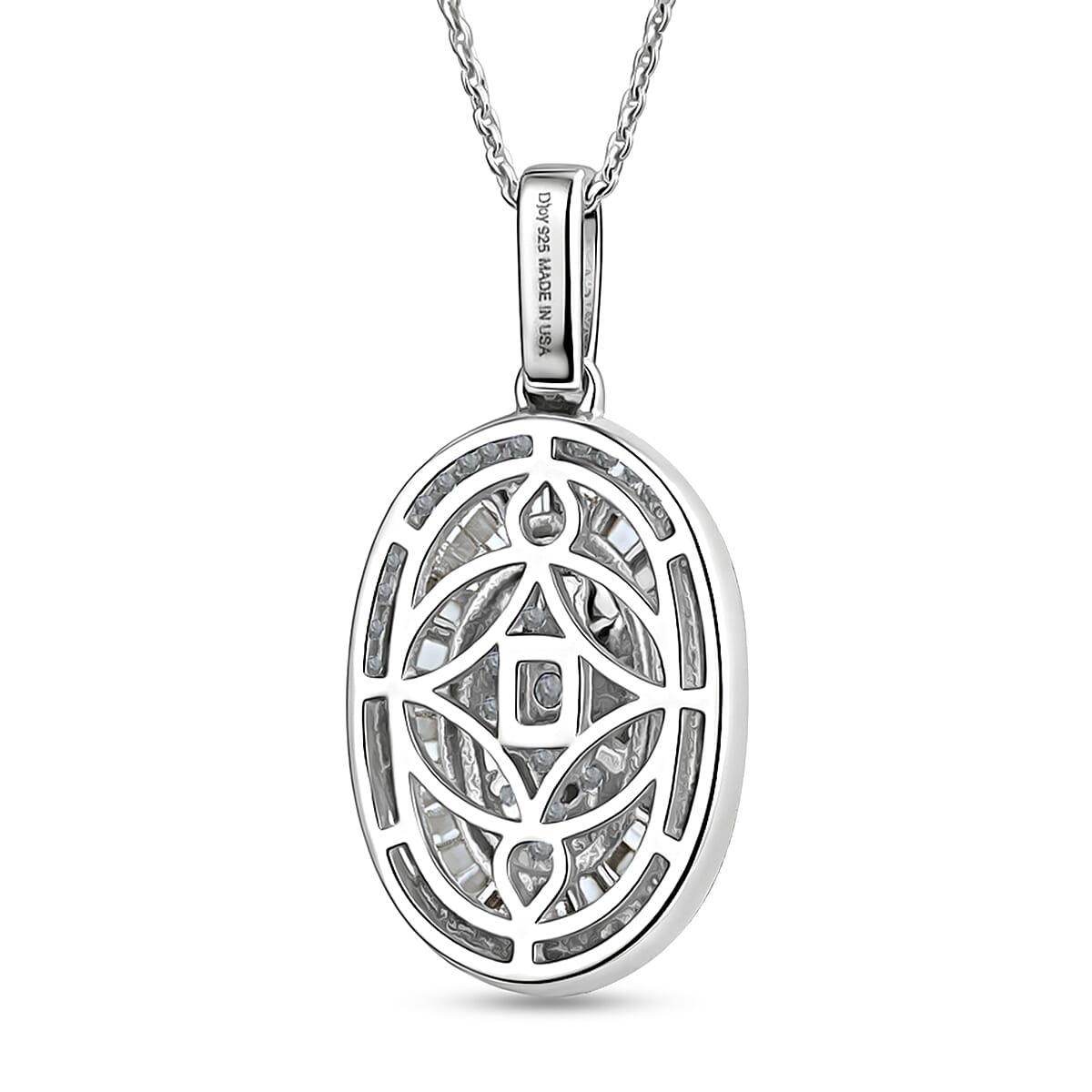 D'Joy Diamond 1.00 ctw Pendant Necklace in Rhodium Over Sterling Silver 20 Inches  image number 4