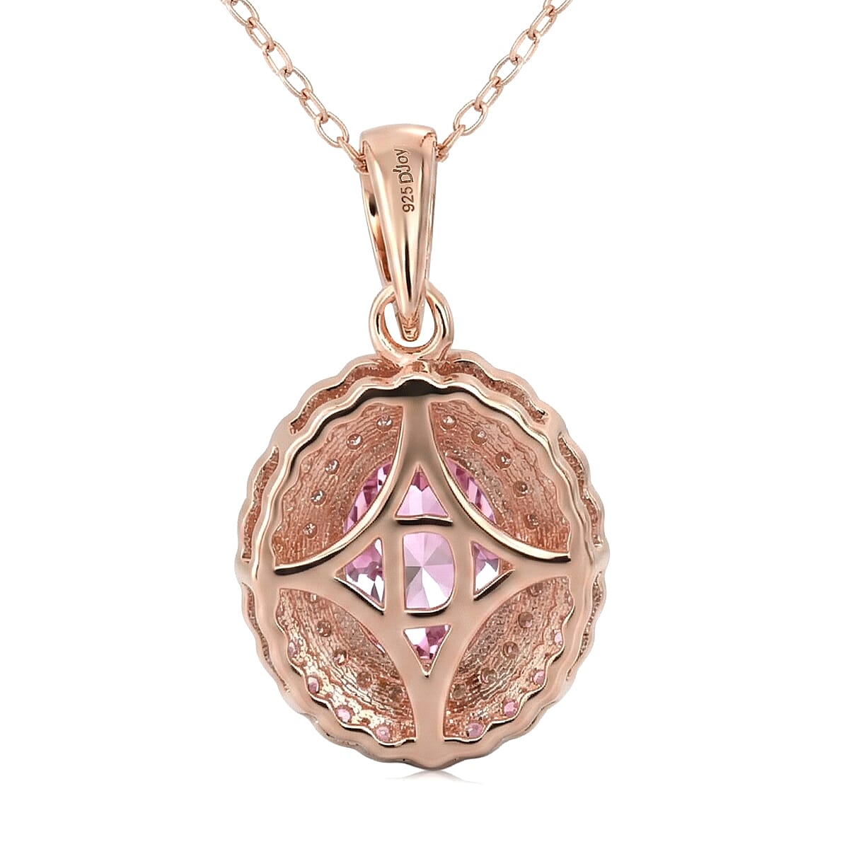 D'Joy AAAA Patroke Kunzite and Multi Gemstone 3.25 ctw Floral Radiance Pendant Necklace in 18K Vermeil Rose Gold Over Sterling Silver 20 Inches