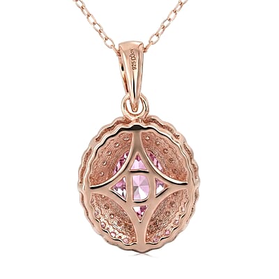 D'Joy AAAA Patroke Kunzite and Multi Gemstone 3.25 ctw Floral Radiance Pendant Necklace in 18K Vermeil Rose Gold Over Sterling Silver 20 Inches