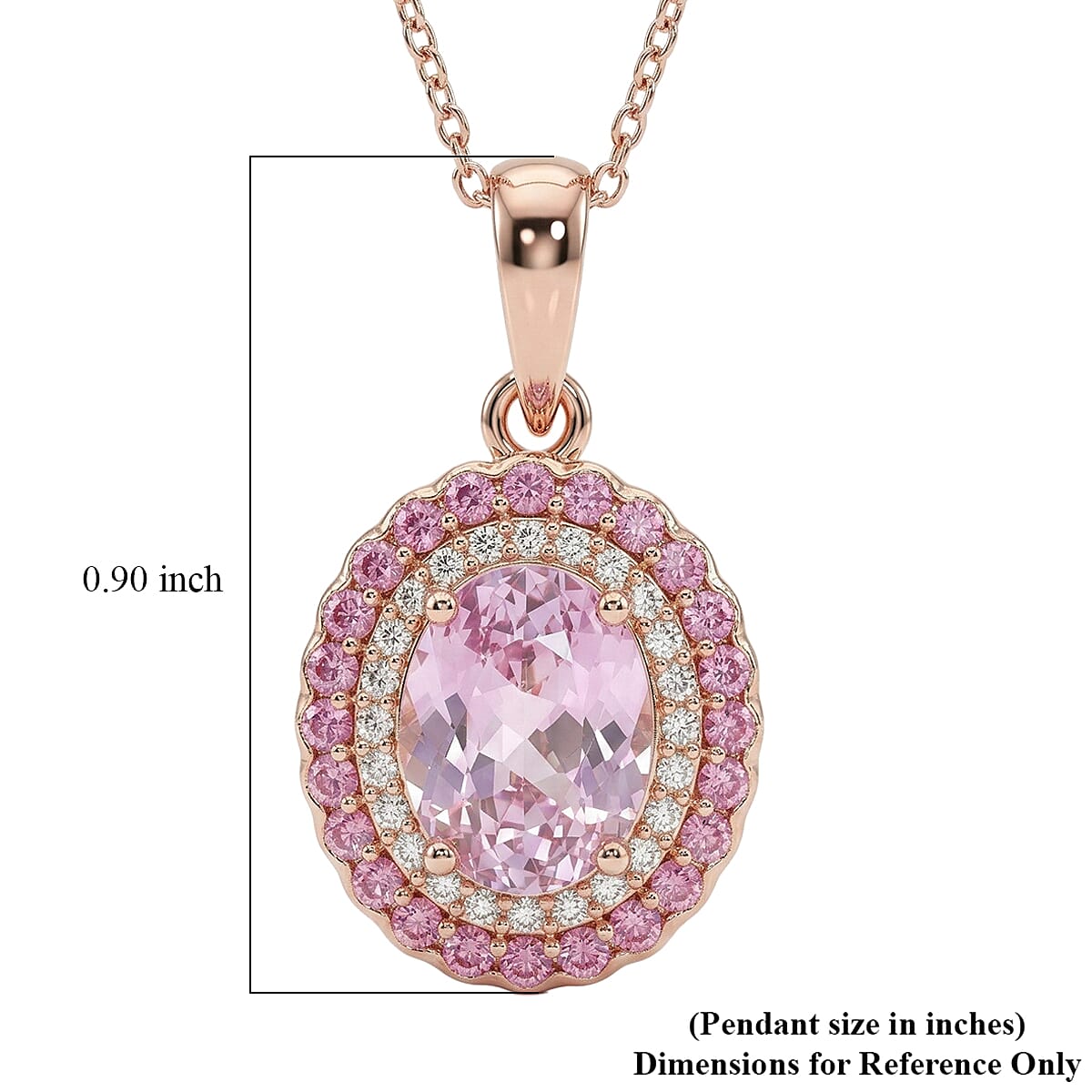 D'Joy AAAA Patroke Kunzite and Multi Gemstone 3.25 ctw Floral Radiance Pendant Necklace in 18K Vermeil Rose Gold Over Sterling Silver 20 Inches