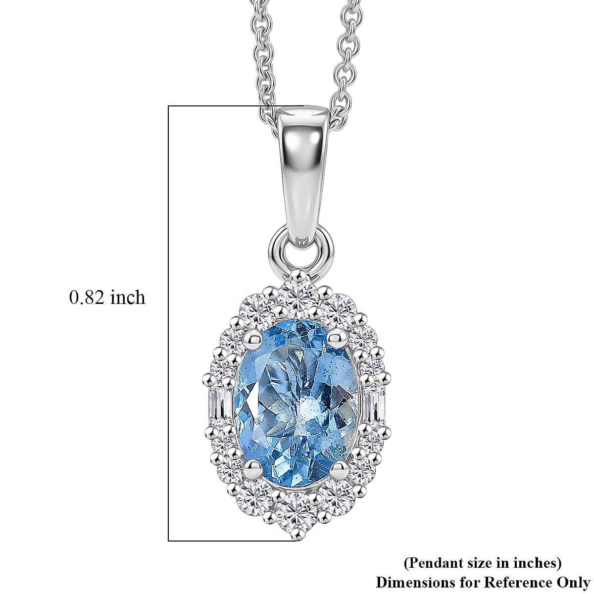 Certified & Appraised Luxoro Santa Maria Aquamarine and Diamond I2 1.30 ctw Pendant Necklace in 10K White Gold (20 Inches) (Del. In 7-10 Days) image number 5