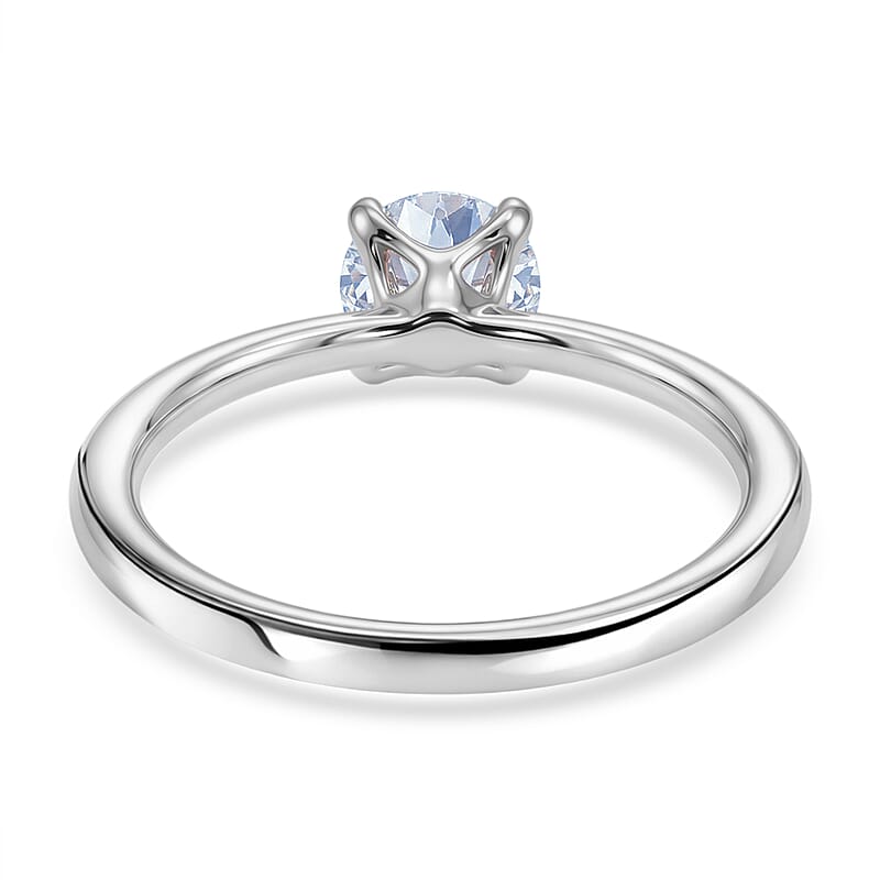 EverTrue Moissanite 2.40 ctw Classic Solitaire Earrings, Ring (Size 7.00) and Pendant in Platinum Bond with Stainless Steel Necklace 20 Inches