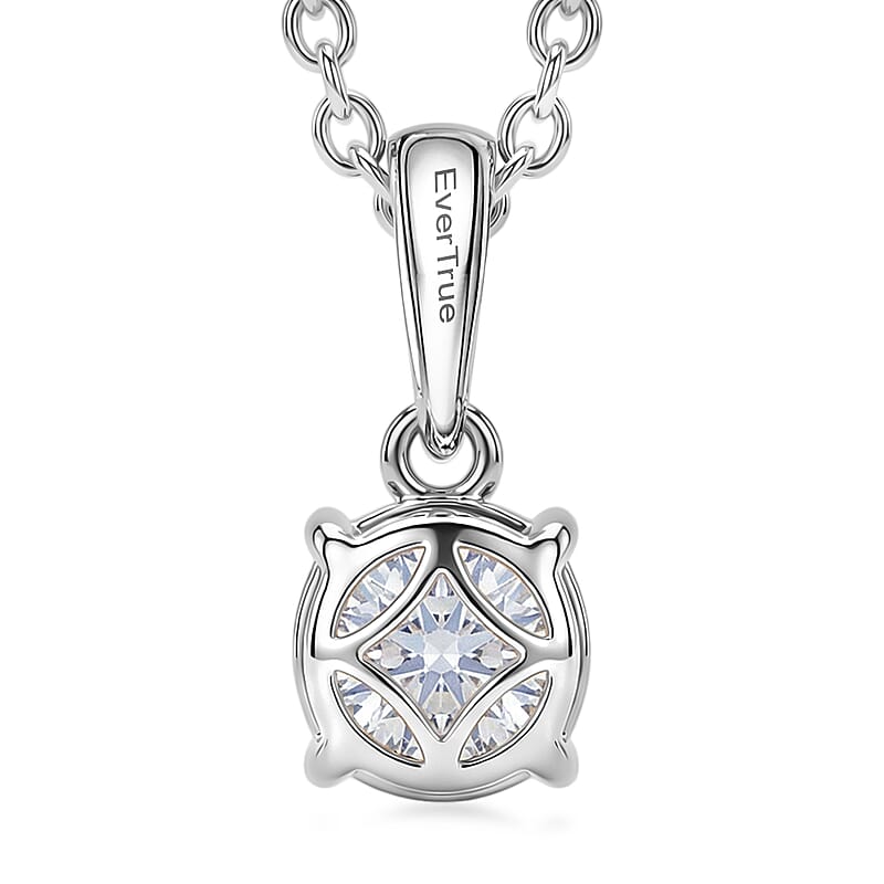 EverTrue Moissanite 2.40 ctw Classic Solitaire Earrings, Ring (Size 7.00) and Pendant in Platinum Bond with Stainless Steel Necklace 20 Inches