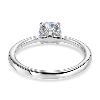 EverTrue Moissanite 2.40 ctw Classic Solitaire Earrings, Ring (Size 9.00) and Pendant in Platinum Bond with Stainless Steel Necklace 20 Inches