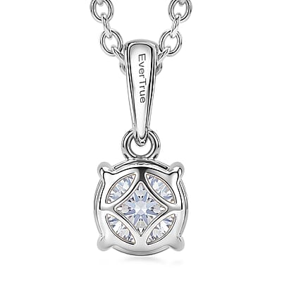 EverTrue Moissanite 2.40 ctw Classic Solitaire Earrings, Ring (Size 9.00) and Pendant in Platinum Bond with Stainless Steel Necklace 20 Inches