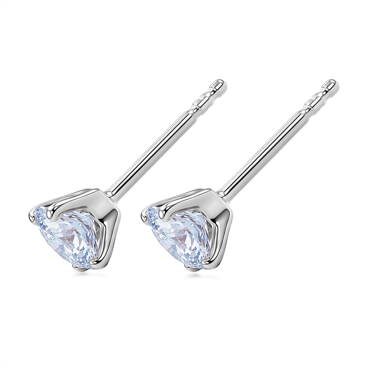 EverTrue Moissanite 2.40 ctw Classic Solitaire Earrings, Ring (Size 9.00) and Pendant in Platinum Bond with Stainless Steel Necklace 20 Inches
