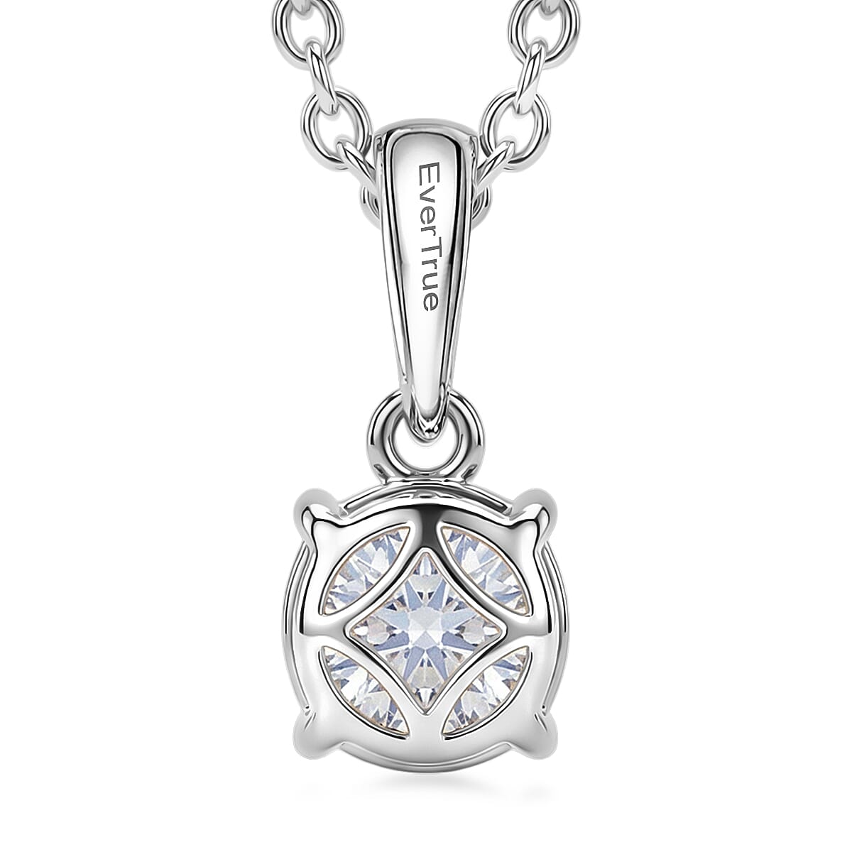 EverTrue Moissanite 2.40 ctw Earrings, Ring (Size 10.00) and Pendant in Platinum Bond with Stainless Steel Necklace 20 Inches image number 7