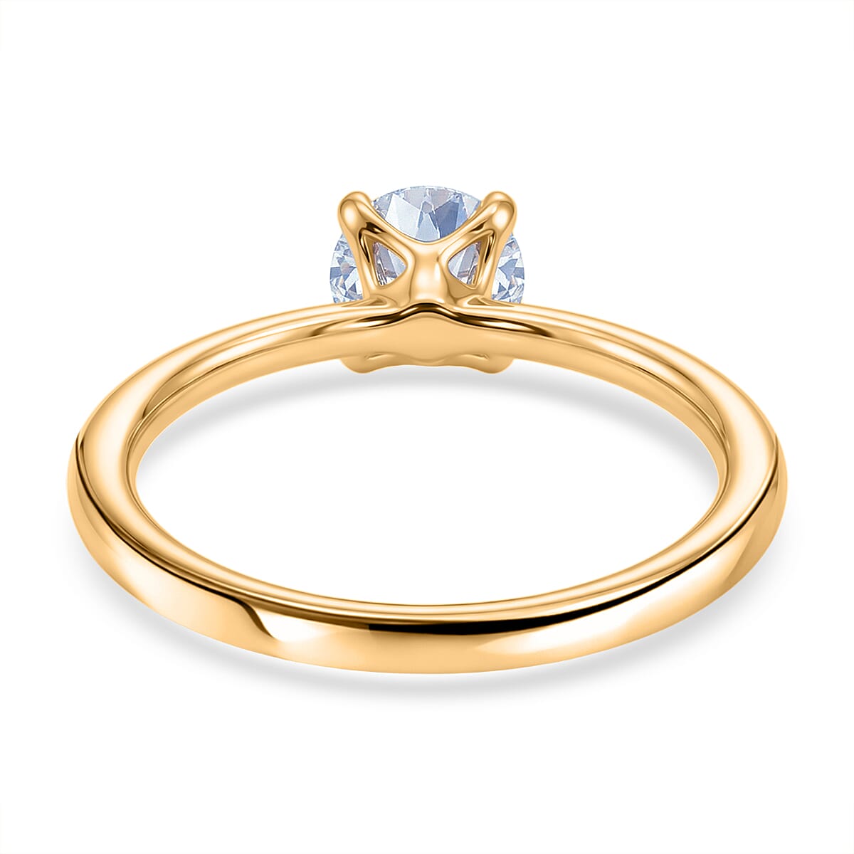 EverTrue Moissanite 2.30 ctw Earrings, Ring (Size 5.00) and Pendant in 18K YG Plated with ION Plated YG Stainless Steel Necklace 20 Inches image number 5