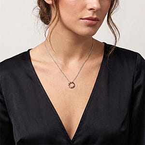 D'Joy Premium Multi-Tourmaline 1.75 ctw Circle of Life Pendant Necklace in Rhodium Over Sterling Silver 20 Inches (Del. In 10-12 Days)