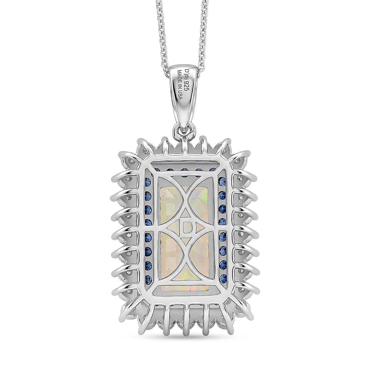 D'Joy AAA Ethiopian Welo Opal and Multi Gemstone 3.80 ctw Pendant Necklace in Rhodium Over Sterling Silver 20 Inches  image number 4