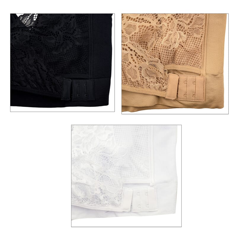 Comfortisse Set of 3 Cross Strap Bra in Black, Beige and White L