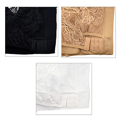 Comfortisse Set of 3 Cross Strap Bra in Black, Beige and White 2XL