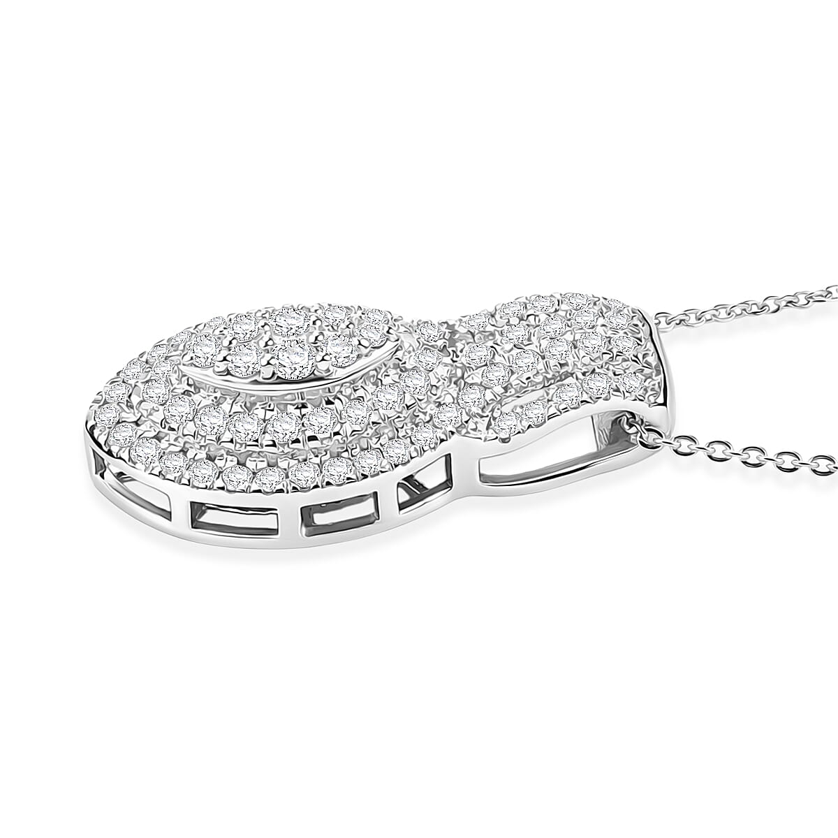 D'Joy Diamond 1.00 ctw Pendant Necklace in Rhodium Over Sterling Silver 20 Inches  image number 3