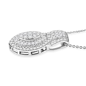 D'Joy Diamond 1.00 ctw Pendant Necklace in Rhodium Over Sterling Silver 20 Inches 