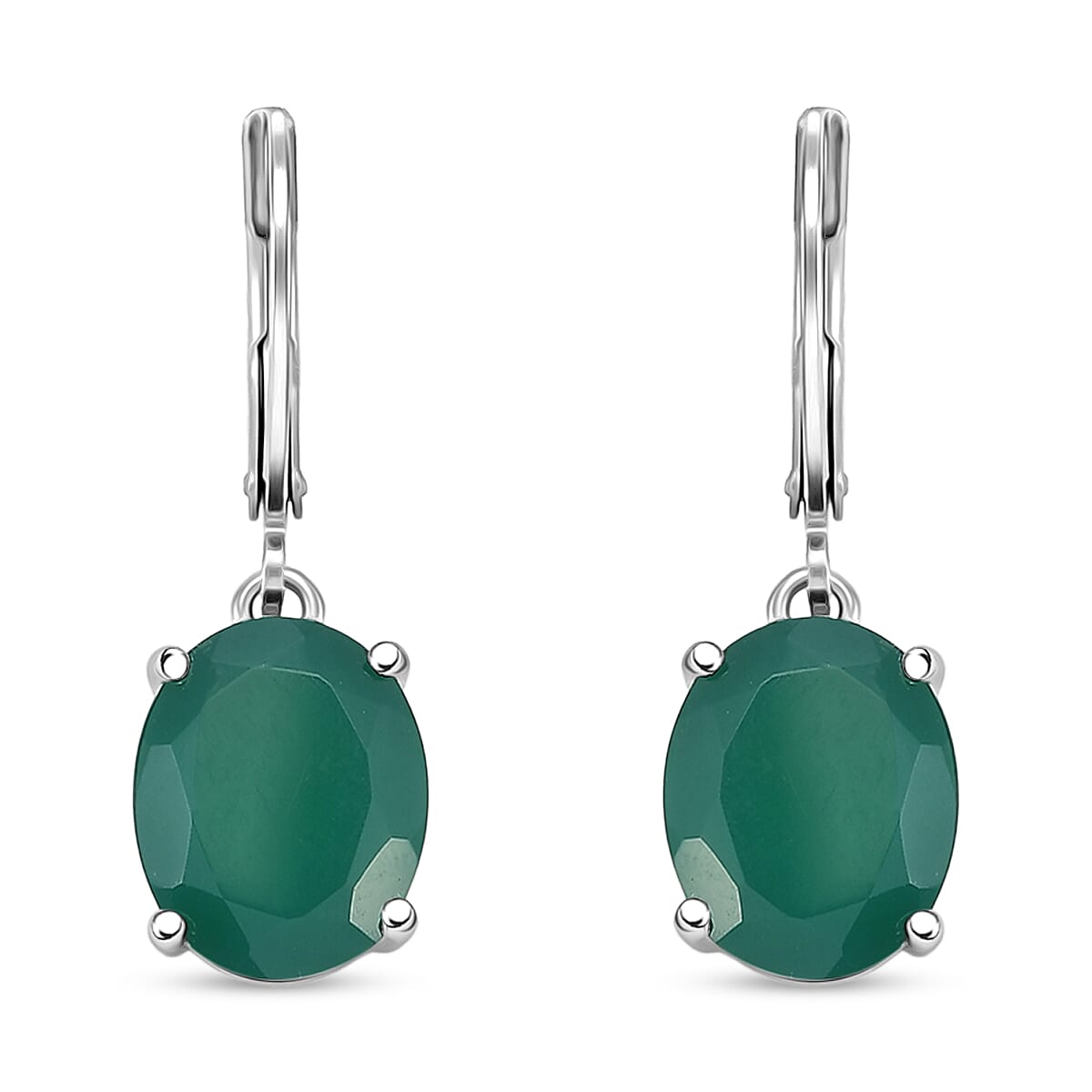 EverTrue Verde Onyx and Chrome Diopside 22.35 ctw Regal Verdant Trinity Earrings, Ring (Size 7.0) and Pendant in 18K YG Plated and Platinum Bond with Stainless Steel Necklace 20 Inches