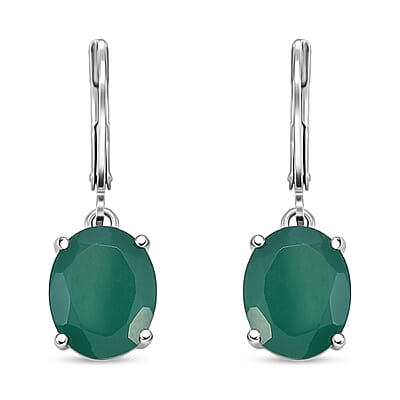EverTrue Verde Onyx and Chrome Diopside 22.35 ctw Regal Verdant Trinity Earrings, Ring (Size 7.0) and Pendant in 18K YG Plated and Platinum Bond with Stainless Steel Necklace 20 Inches