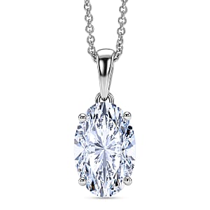 Luxuriant Lab Grown Diamond E-F, VS 3.00 ctw Pendant in 950 Palladium with 10K White Gold Necklace 20 Inches 