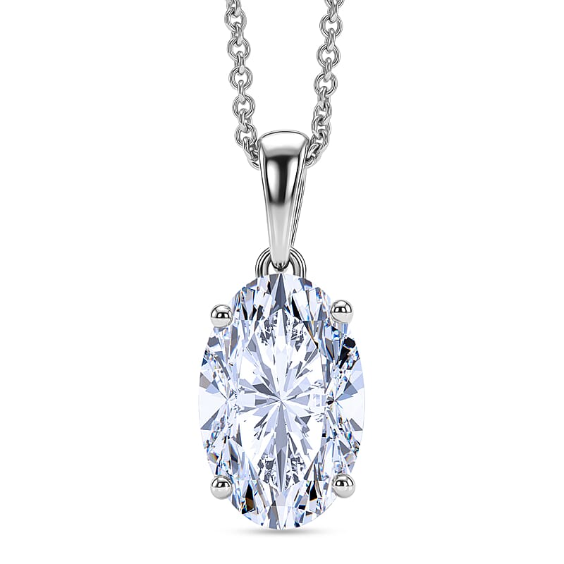 IGI Certified Luxuriant Lab Grown Diamond E-F, VS 3.00 ctw Celebrity Infinity Spark Solitaire Pendant in 950 Palladium with 10K White Gold Necklace 20 Inches