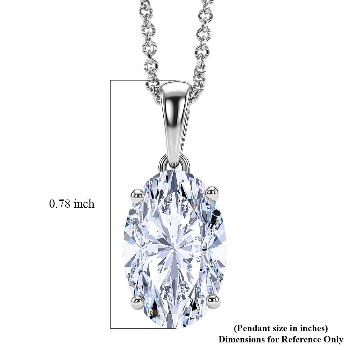 Luxuriant Lab Grown Diamond E-F, VS 3.00 ctw Pendant in 950 Palladium with 10K White Gold Necklace 20 Inches  image number 5
