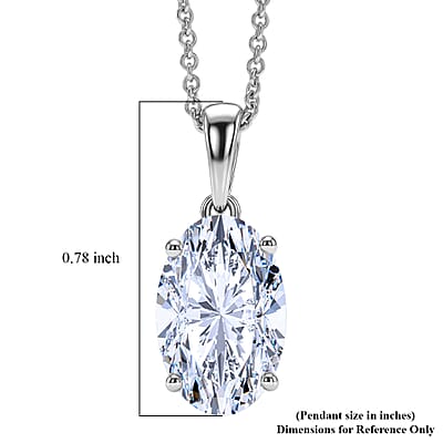IGI Certified Luxuriant Lab Grown Diamond E-F, VS 3.00 ctw Celebrity Infinity Spark Solitaire Pendant in 950 Palladium with 10K White Gold Necklace 20 Inches