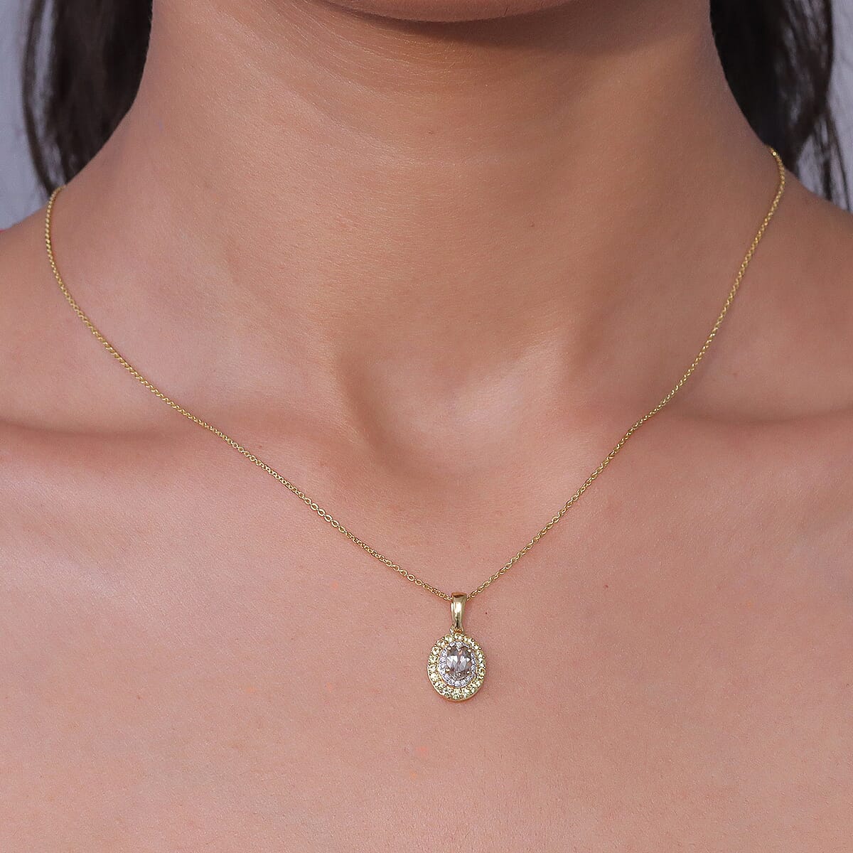 D'Joy AAA Turkizite and Multi Gemstone 1.25 ctw Pendant Necklace in 18K Vermeil Yellow Gold Over Sterling Silver 20 Inches image number 2