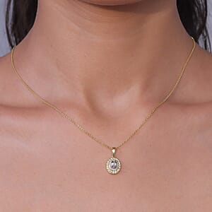 D'Joy AAA Turkizite and Multi Gemstone 1.25 ctw Pendant Necklace in 18K Vermeil Yellow Gold Over Sterling Silver 20 Inches