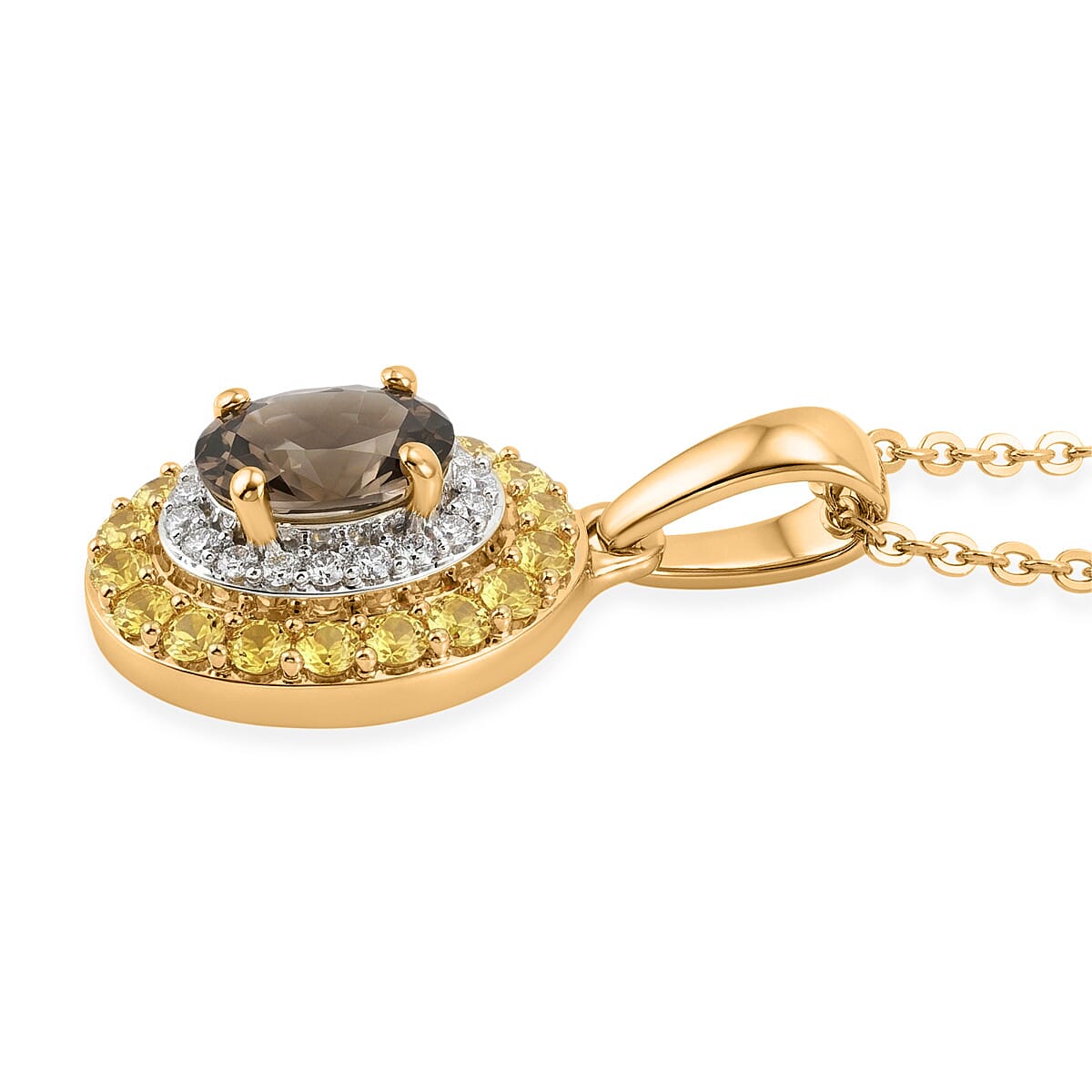 D'Joy AAA Turkizite and Multi Gemstone 1.25 ctw Pendant Necklace in 18K Vermeil Yellow Gold Over Sterling Silver 20 Inches image number 3