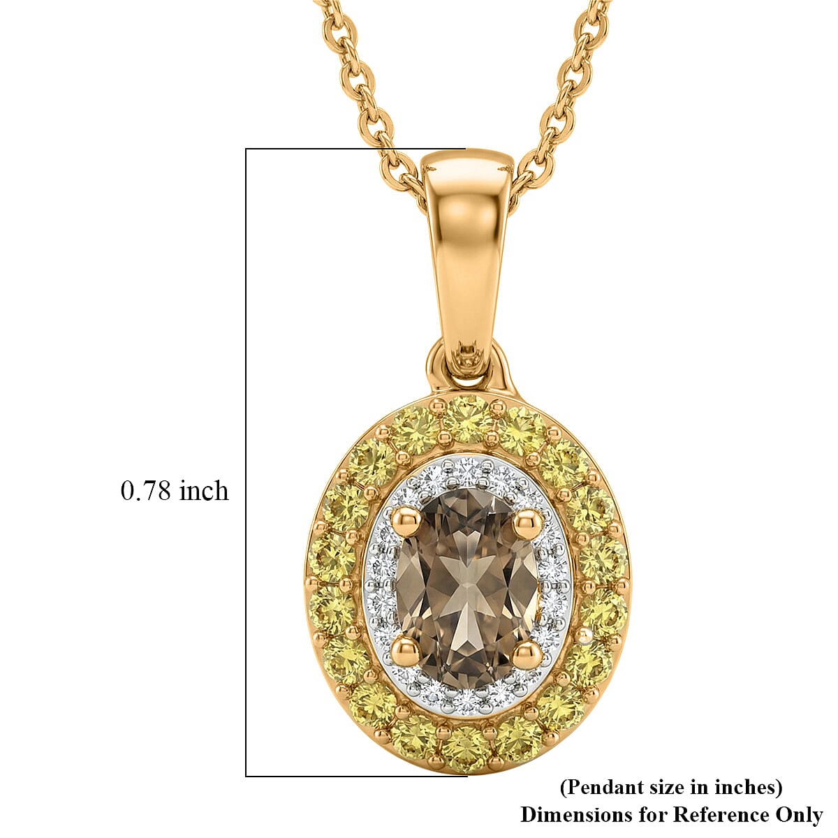 D'Joy AAA Turkizite and Multi Gemstone 1.25 ctw Pendant Necklace in 18K Vermeil Yellow Gold Over Sterling Silver 20 Inches image number 5