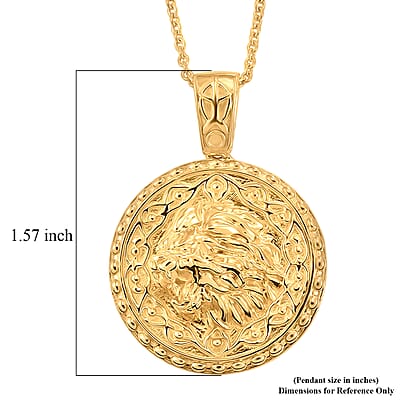 EverTrue Bronzella Collection Pendant in 18K YG Plated Bronze with ION Plated YG Stainless Steel Necklace (20 Inches)