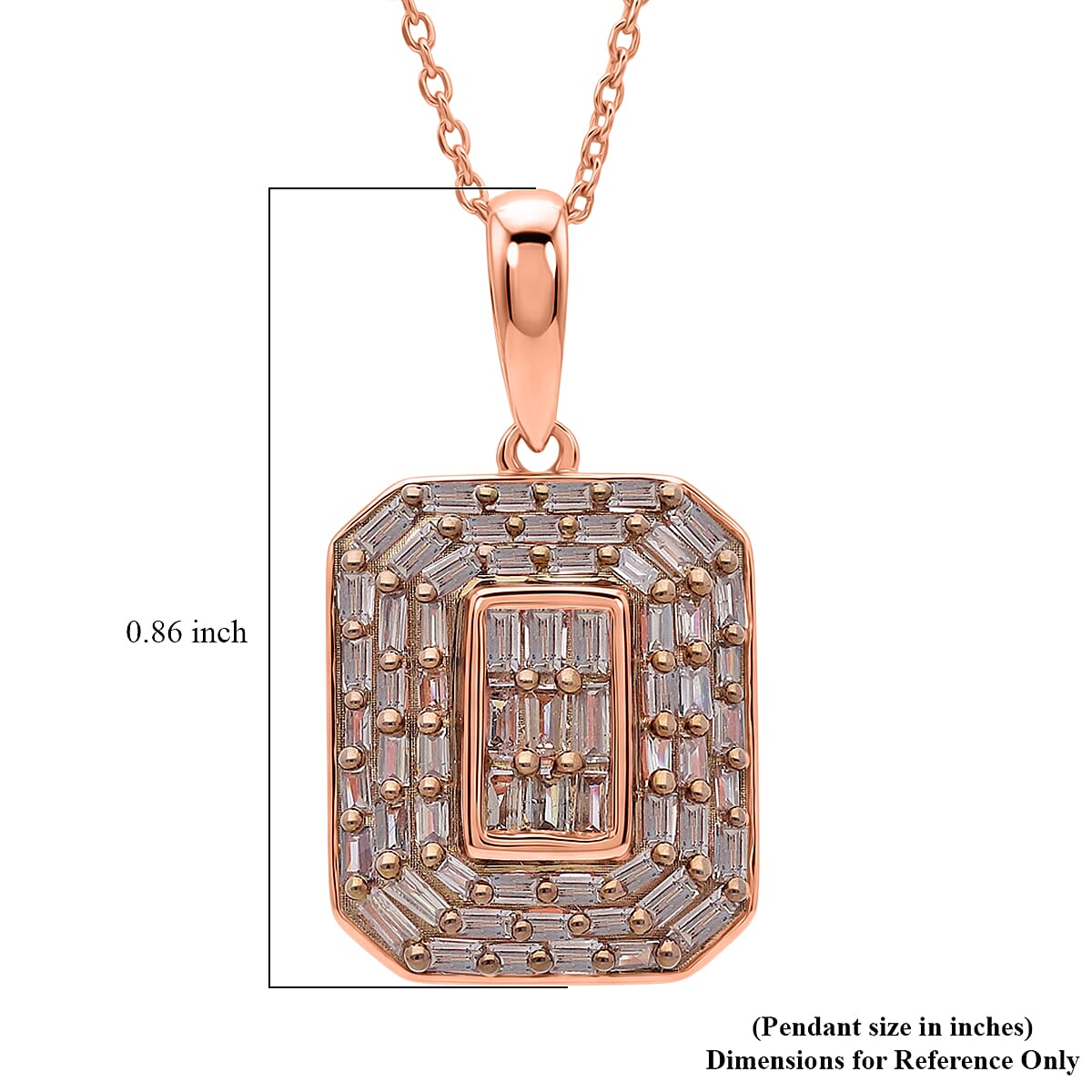 D'Joy Natural Champagne Diamond 0.50 ctw Cluster Halo Pendant Necklace (20 Inches) in 18K Vermeil Rose Gold Over Sterling Silver image number 5