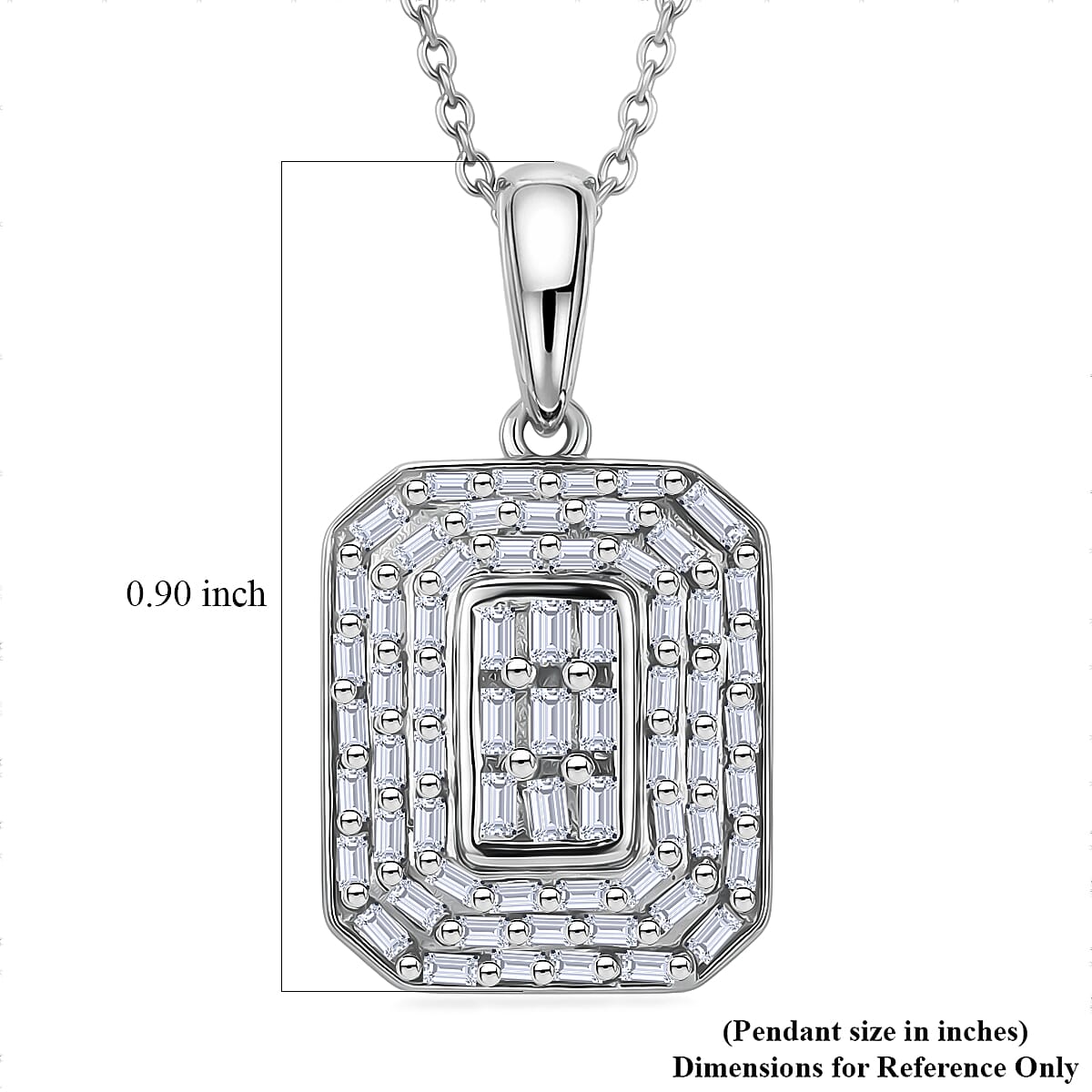 D'Joy Diamond 0.50 ctw Cluster Halo Pendant Necklace in Rhodium Over Sterling Silver (20 Inches) image number 6