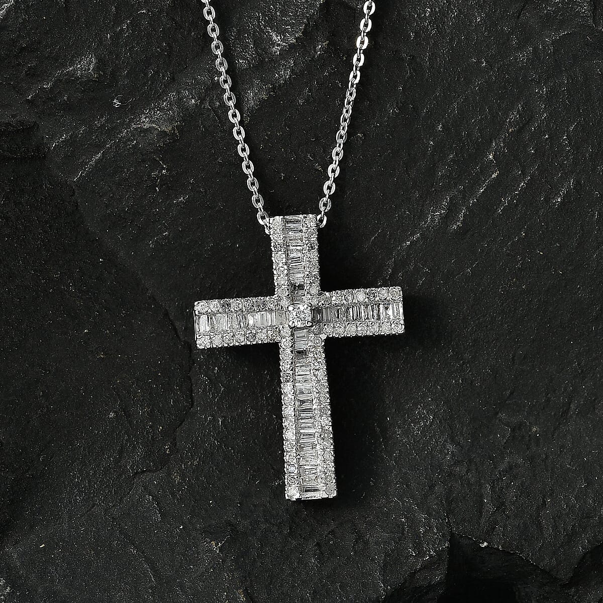 D'Joy Diamond Pendant Necklace (20 Inches) in Rhodium Over Sterling Silver 0.70 ctw image number 1