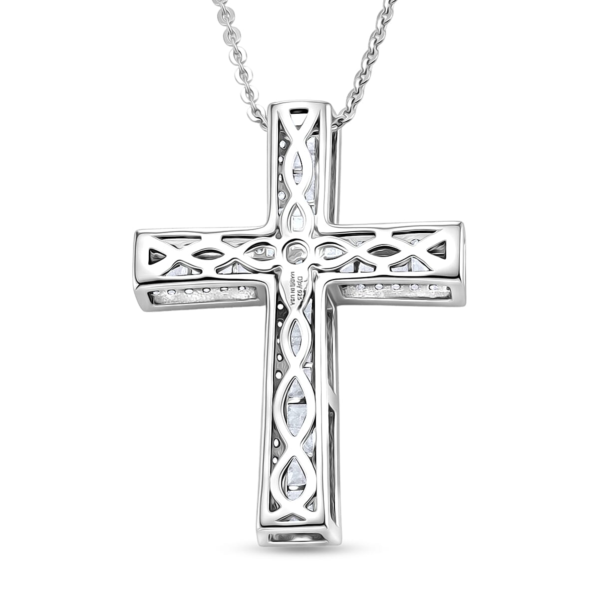 D'Joy Diamond Pendant Necklace (20 Inches) in Rhodium Over Sterling Silver 0.70 ctw image number 4