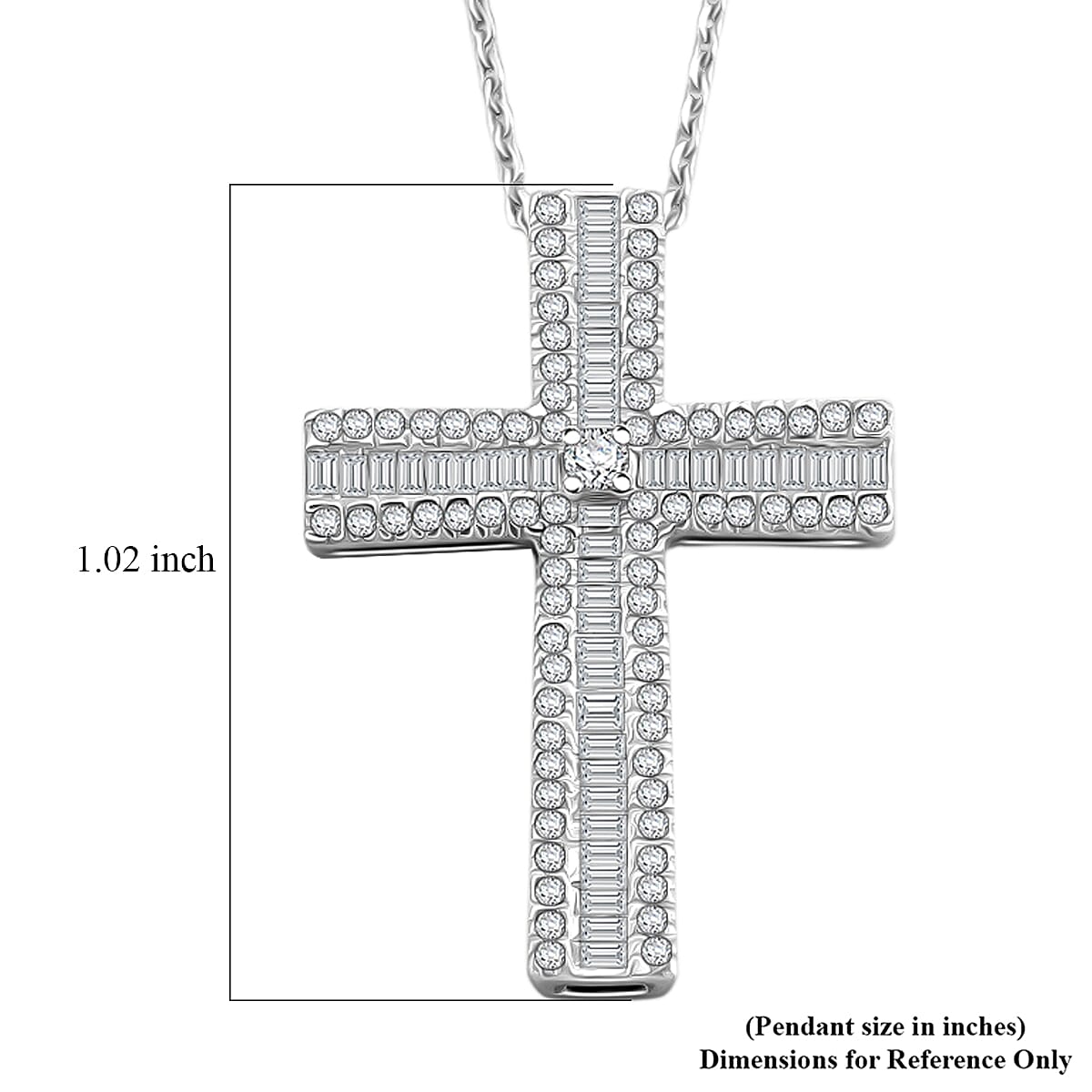 D'Joy Diamond Pendant Necklace (20 Inches) in Rhodium Over Sterling Silver 0.70 ctw image number 5