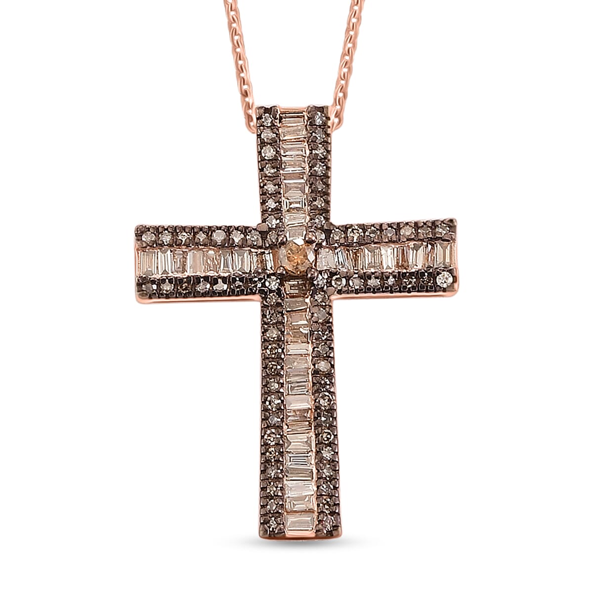 D'Joy Diamond Pendant Necklace (20 Inches) in Rhodium Over Sterling Silver 0.70 ctw