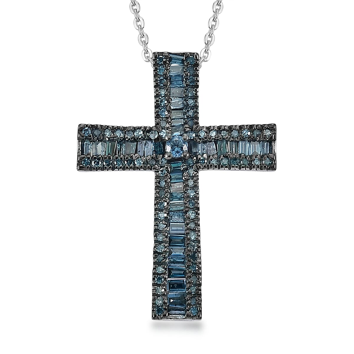 D'Joy Diamond Pendant Necklace (20 Inches) in Rhodium Over Sterling Silver 0.70 ctw