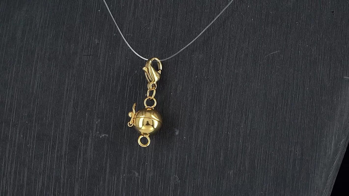 8mm Secure Latch Magnetic Lock with 9mm Lobster Clasp in ION Plated YG and Stainless Steel