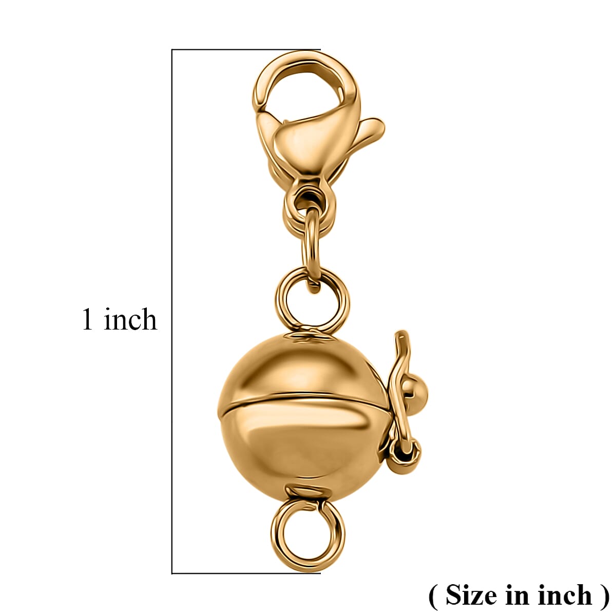 8mm Secure Latch Magnetic Lock with 9mm Lobster Clasp in ION Plated YG and Stainless Steel