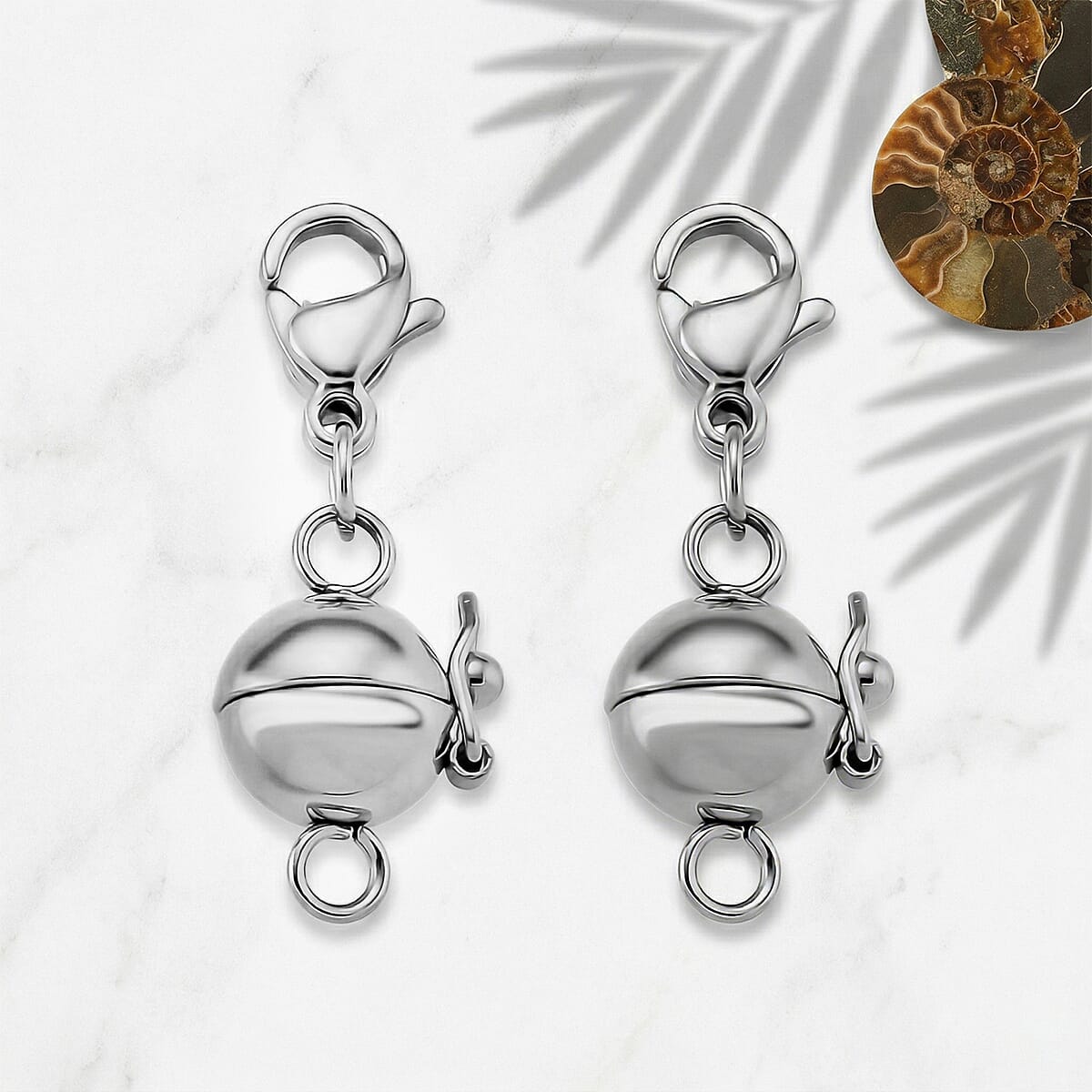 Magnetic Lock in Rhodium Over Pure White Stainless Steel image number 1