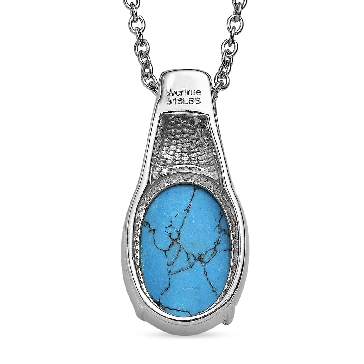 EverTrue Blue Howlite 6.30 ctw Pendant Necklace in Stainless Steel 20 Inches  image number 4