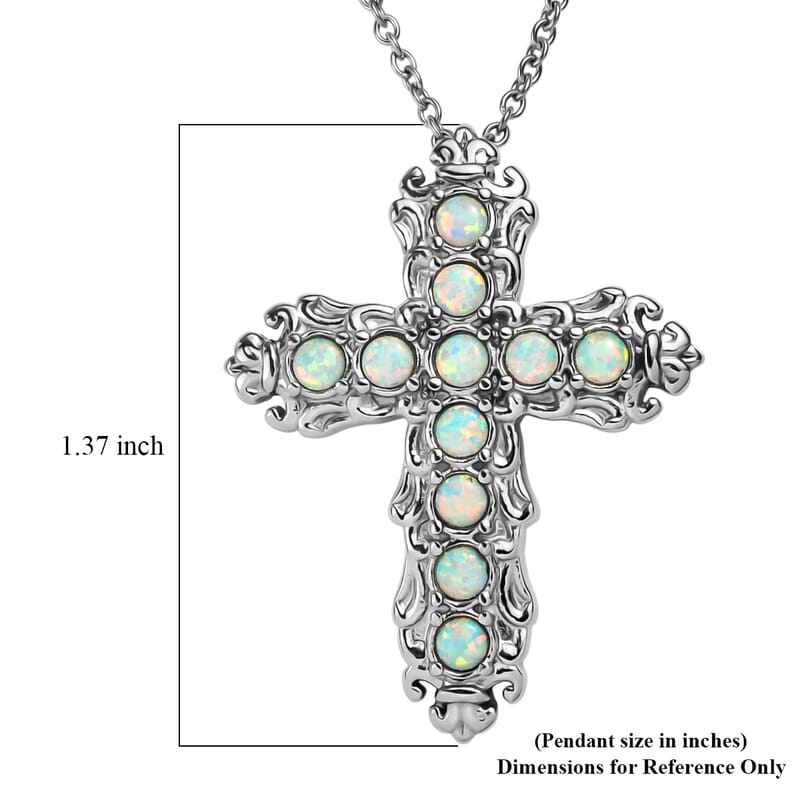 EverTrue Synthetic Milky Opal 0.60 ctw Pendant Necklace