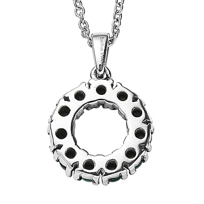 EverTrue African Malachite 2.25 ctw Pendant Necklace in Stainless Steel 20 Inches