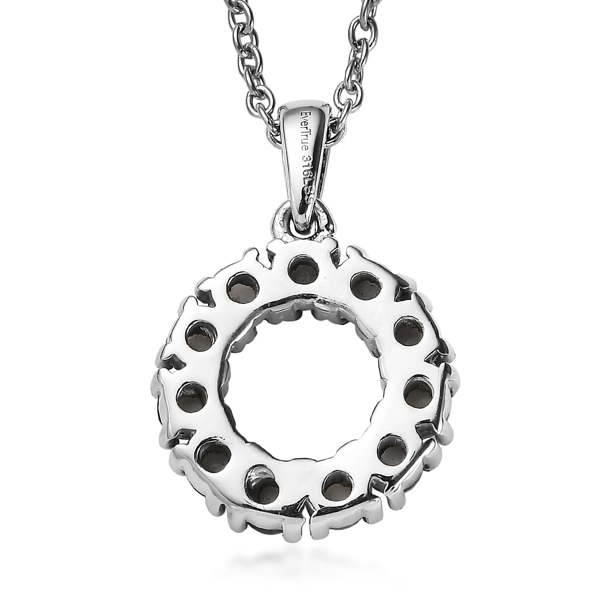 EverTrue Titanium Moonstone 1.50 ctw Pendant Necklace in Stainless Steel 20 Inches 